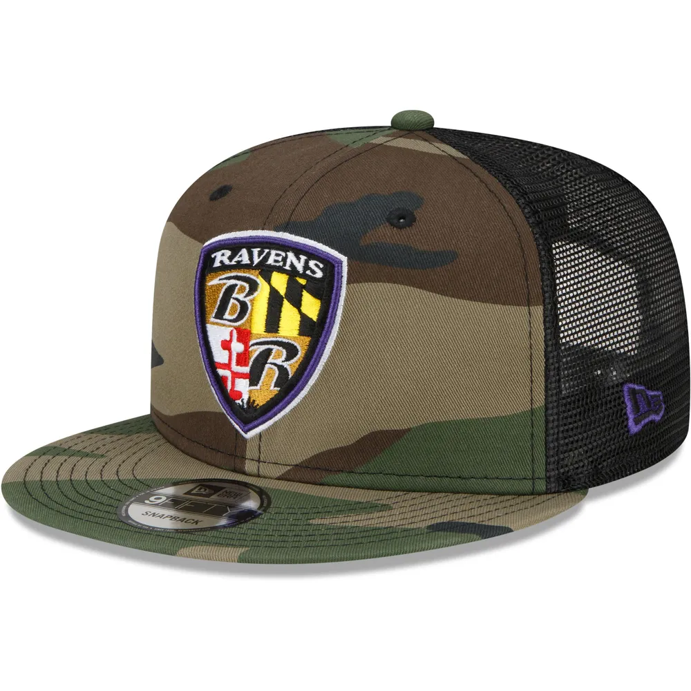 Lids Baltimore Ravens New Era Woodland Trucker 2.0 Vintage 9FIFTY Snapback  Hat - Camo