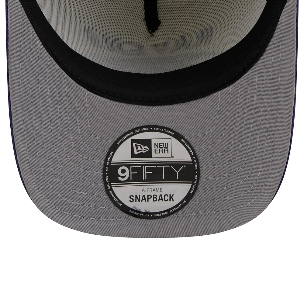 Men's New Era Cream/Purple Baltimore Ravens 2025 NFL Draft 9FIFTY A-Frame Snapback Hat