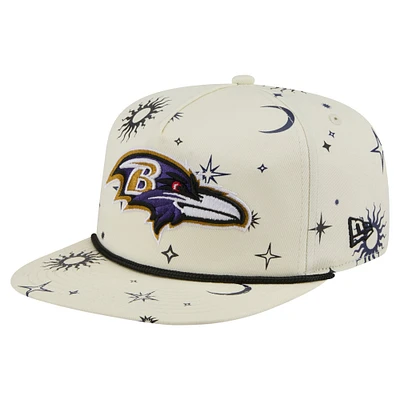 Men's New Era Cream Baltimore Ravens Celestial Golfer Adjustable Hat