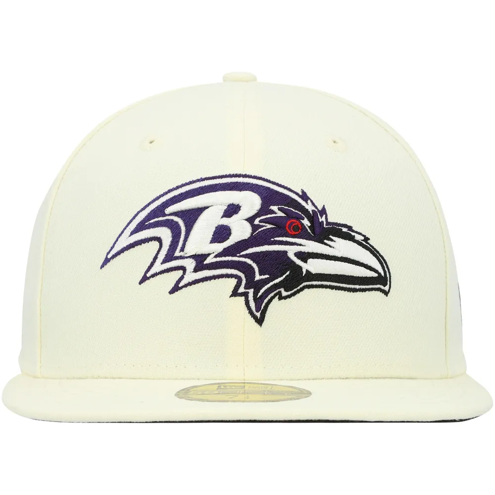 Men's New Era Baltimore Ravens White on White 59FIFTY Fitted Hat