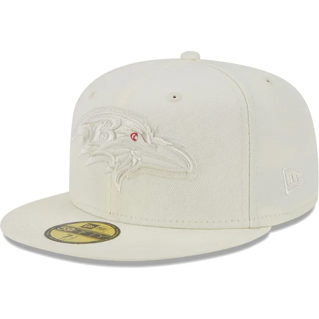 New Era Men's White Baltimore Ravens Omaha Alternate Logo 59FIFTY Fitted Hat