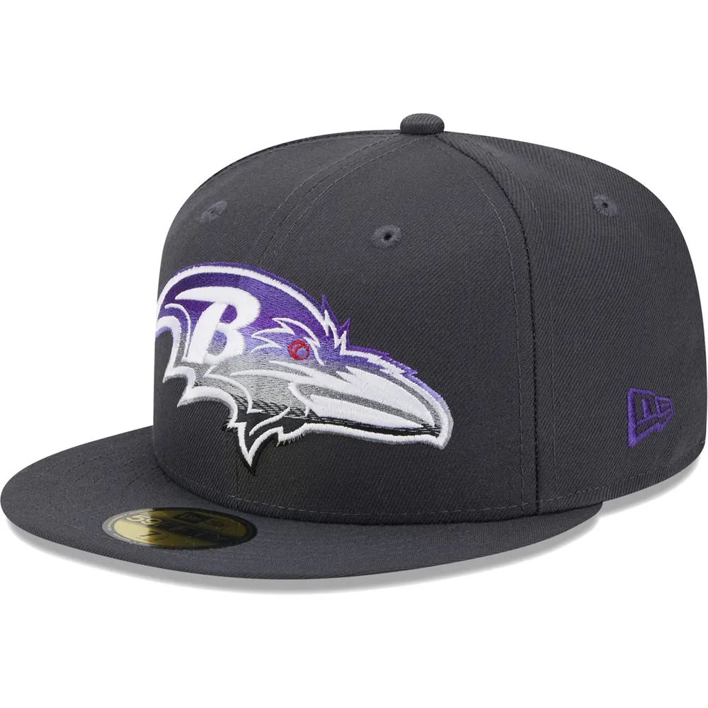 New Era Men's White Baltimore Ravens Omaha Alternate Logo 59FIFTY Fitted Hat