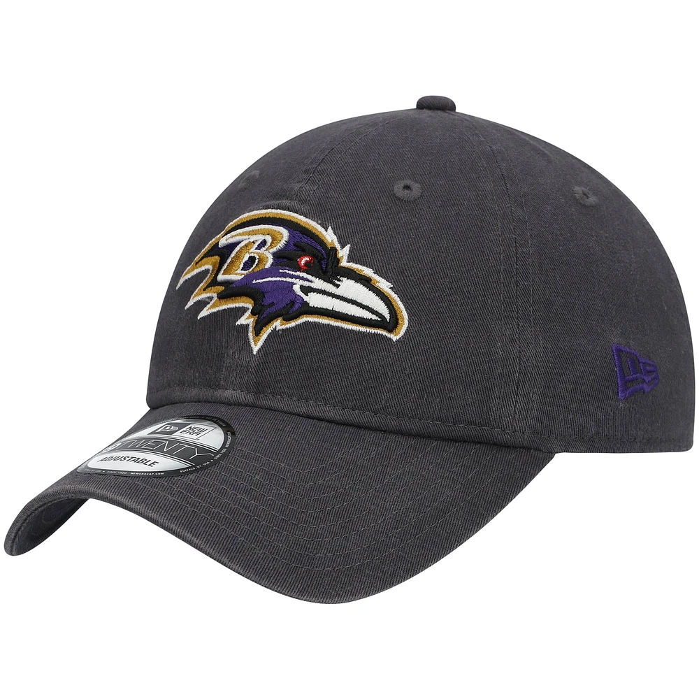 Men's New Era Graphite Baltimore Ravens Icon Core Classic 2.0 9TWENTY Adjustable Hat