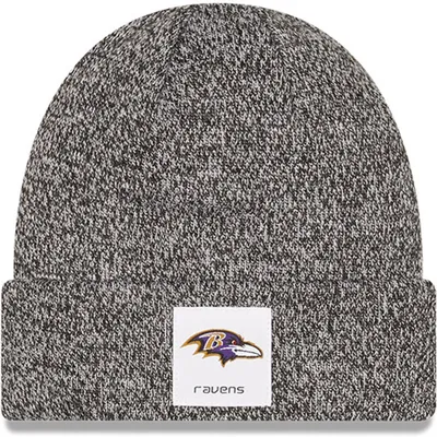 Men's New Era Black Baltimore Ravens Helmet Head Trapper Knit Hat