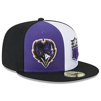 Men's New Era Purple/Black Baltimore Ravens 2023 Sideline 59FIFTY Fitted Hat