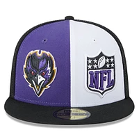 Men's New Era Purple/Black Baltimore Ravens 2023 Sideline 59FIFTY Fitted Hat