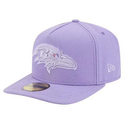Casquette ajustée A-Frame 59FIFTY pour homme New Era avec coloris violet Baltimore Ravens