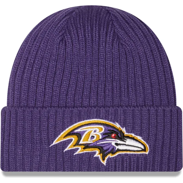 Men's Baltimore Ravens New Era Black Helmet Head Trapper Knit Hat