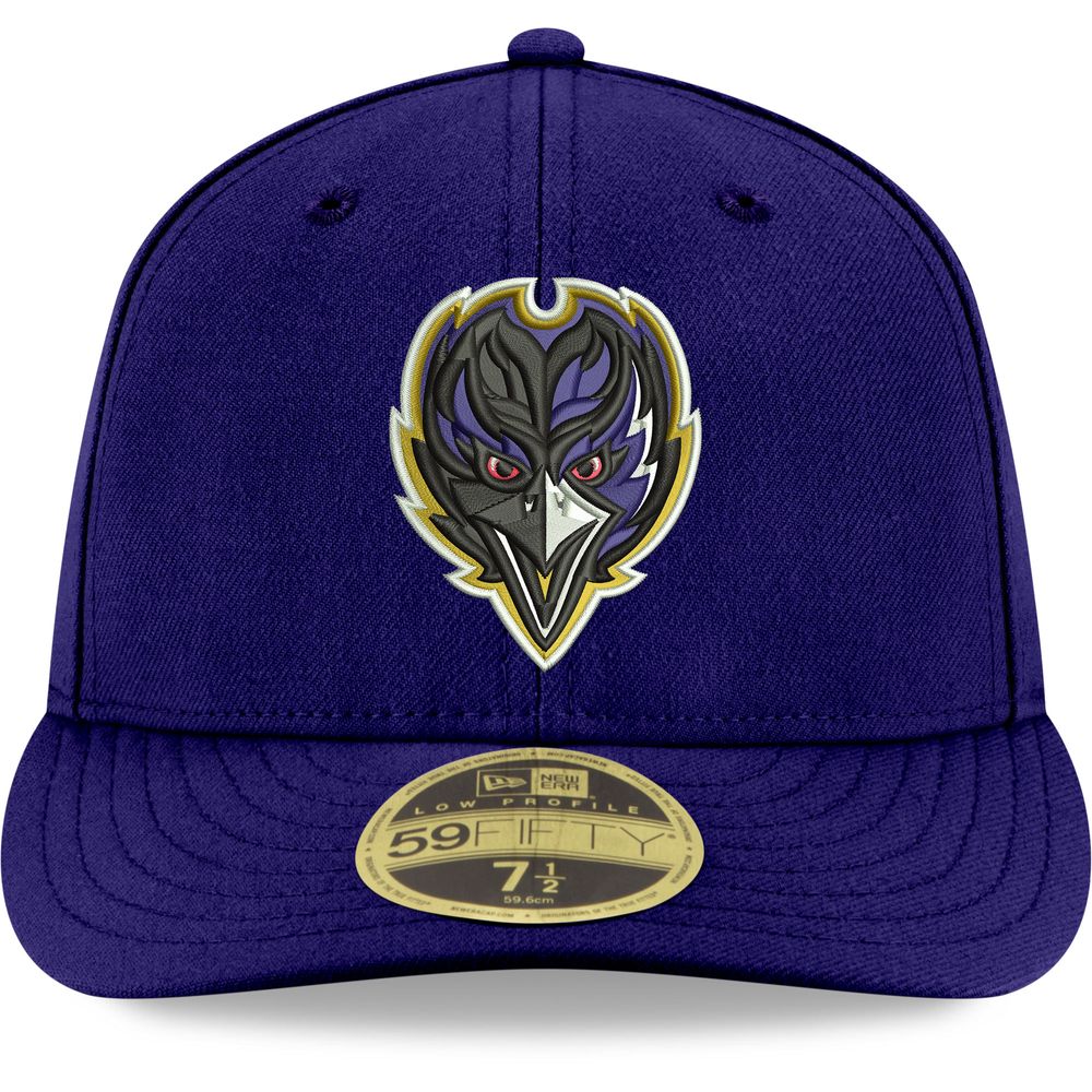 New Era Men's White Baltimore Ravens Omaha Alternate Logo 59FIFTY Fitted Hat