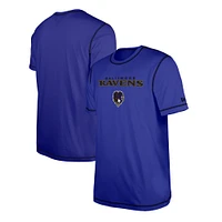 Men's New Era  Purple Baltimore Ravens Third Down Puff Print T-Shirt