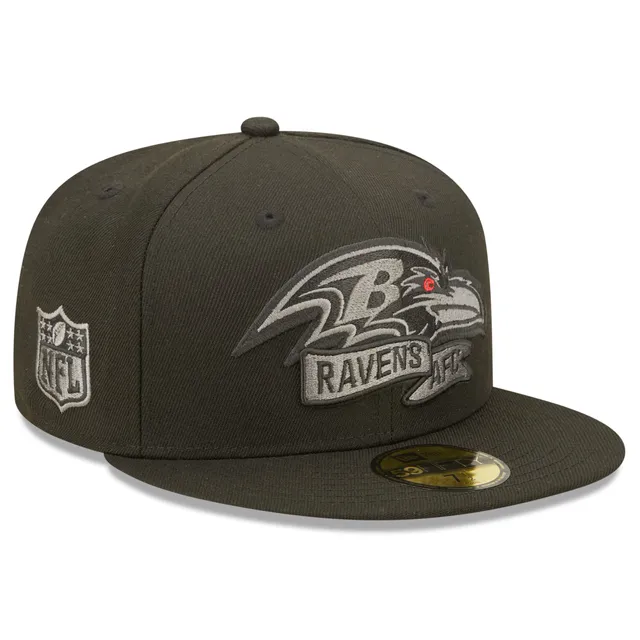 Men's New Era Gray/Black Baltimore Ravens 2023 Sideline 59FIFTY Fitted Hat