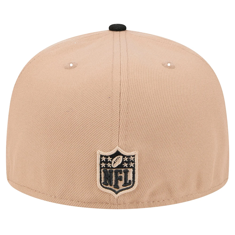 Men's New Era Tan Baltimore Ravens  Logo Main 59FIFTY Fitted Hat