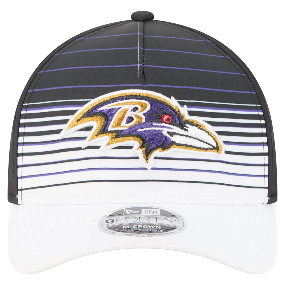 Men's New Era  White/Black Baltimore Ravens Adventure Gradient 9FORTY M-Crown A-Frame Adjustable Hat