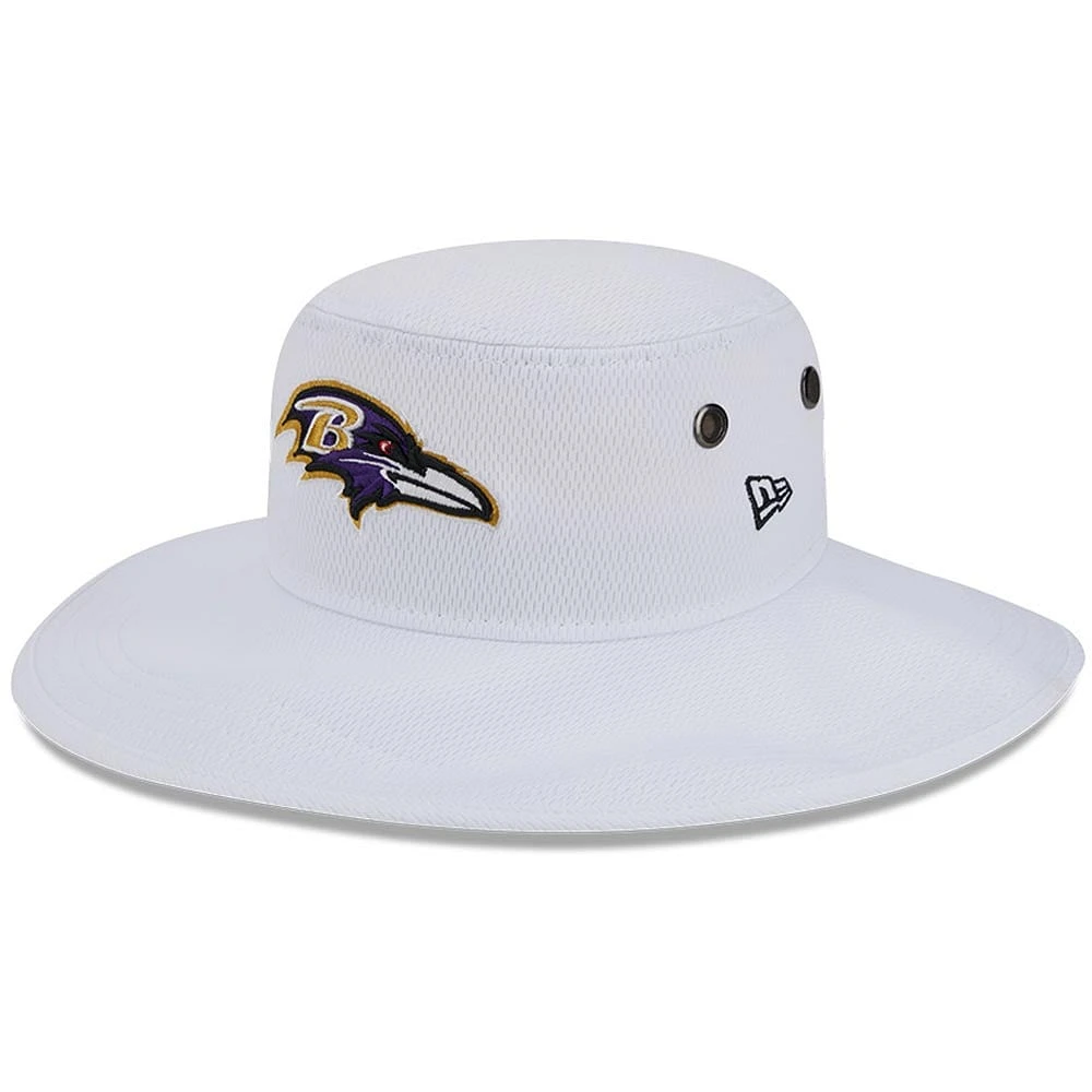 Chapeau bob Panama New Era Baltimore Ravens 2023 NFL Training Camp blanc pour homme