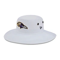 Men's New Era White Baltimore Ravens 2023 NFL Training Camp Panama Bucket Hat