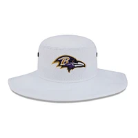 Men's New Era White Baltimore Ravens 2023 NFL Training Camp Panama Bucket Hat