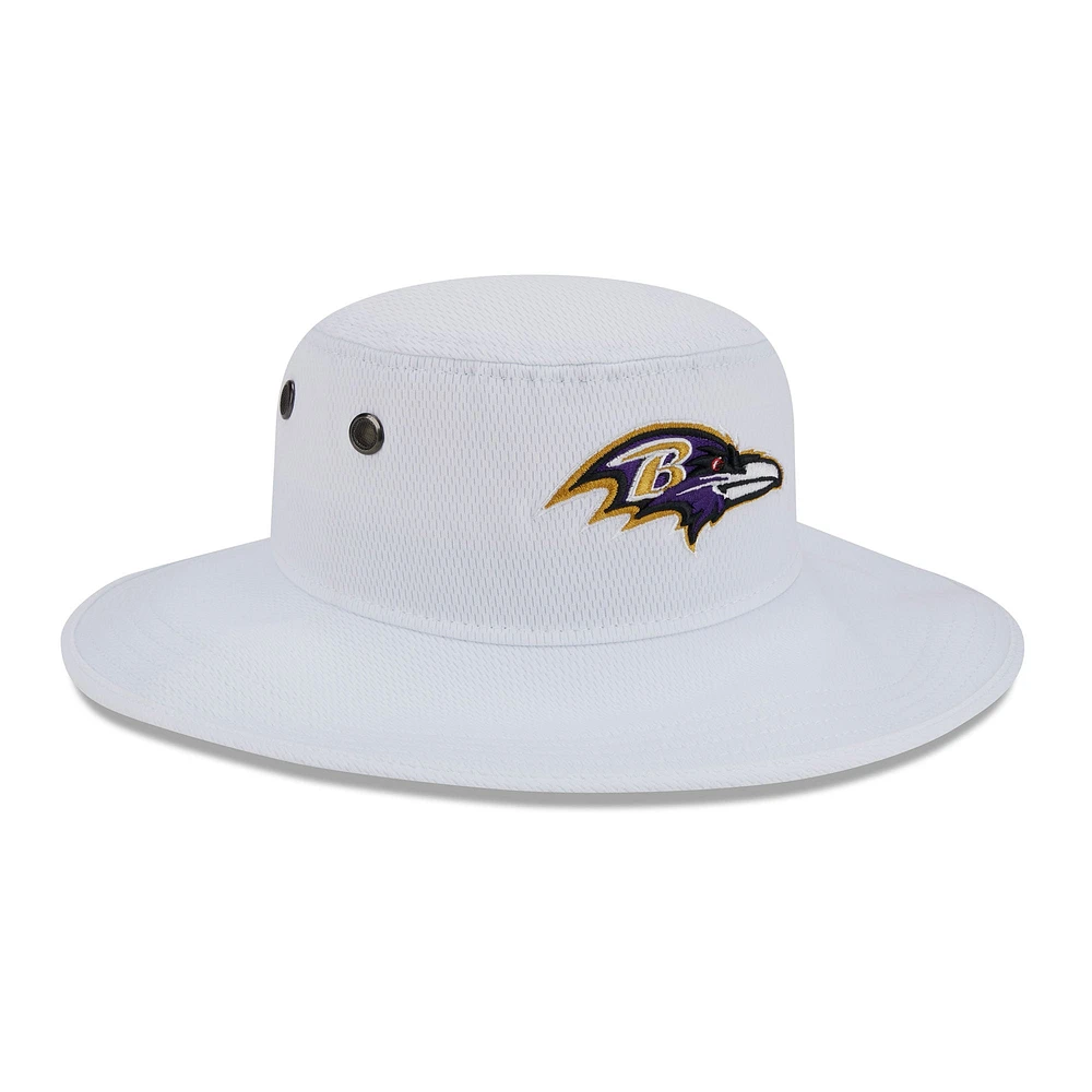 Chapeau bob Panama New Era Baltimore Ravens 2023 NFL Training Camp blanc pour homme