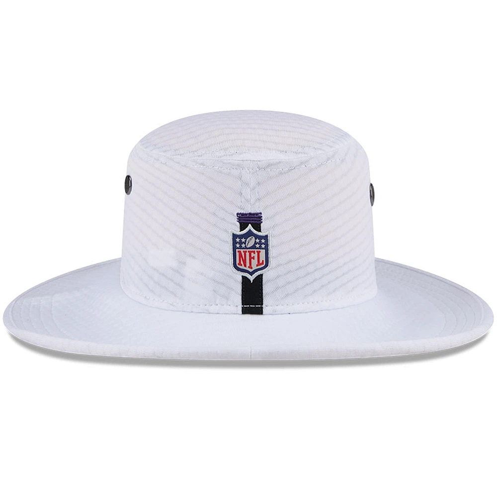 Men's New Era White Baltimore Ravens 2024 NFL Training Camp Panama Bucket Hat