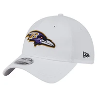 Casquette extensible à boutons-pression Active Ripstop 9TWENTY Baltimore Ravens New Era blanche pour homme