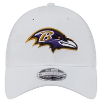 Casquette extensible à boutons-pression Active Ripstop 9TWENTY Baltimore Ravens New Era blanche pour homme