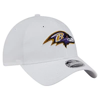 Casquette extensible à boutons-pression Active Ripstop 9TWENTY Baltimore Ravens New Era blanche pour homme