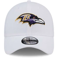 Casquette flexible principale 39THIRTY des Ravens de Baltimore New Era pour hommes, blanche