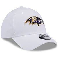 Casquette flexible principale 39THIRTY des Ravens de Baltimore New Era pour hommes, blanche