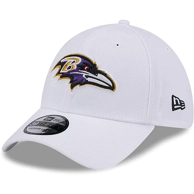 Casquette flexible principale 39THIRTY des Ravens de Baltimore New Era pour hommes, blanche