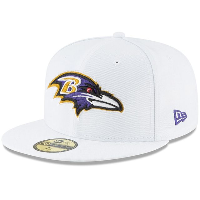 Casquette ajustée New Era Baltimore Ravens Omaha 59FIFTY blanche pour homme