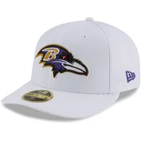 Casquette ajustée 59FIFTY à profil bas des Ravens de Baltimore Omaha New Era pour homme, blanche