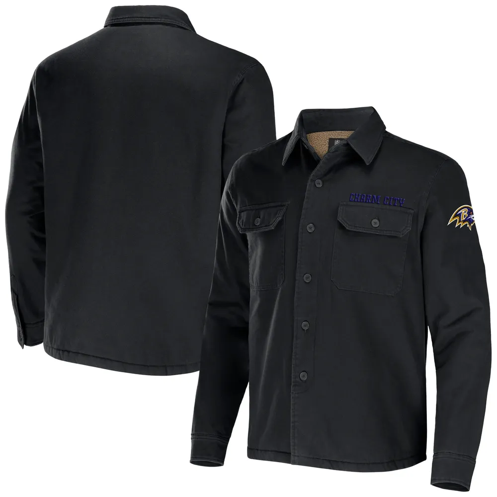 Lids Baltimore Ravens NFL x Darius Rucker Collection by Fanatics Canvas  Button-Up Shirt Jacket - Black