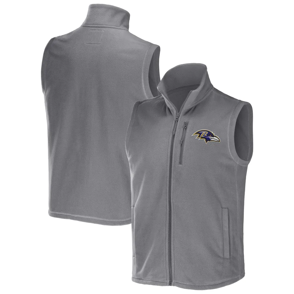 Collection NFL x Darius Rucker pour homme par Fanatics Gris Baltimore Ravens Polaire Full-Zip Gilet