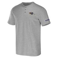 Men's NFL x Darius Rucker Collection by Fanatics Heather Gray Baltimore Ravens Henley T-Shirt