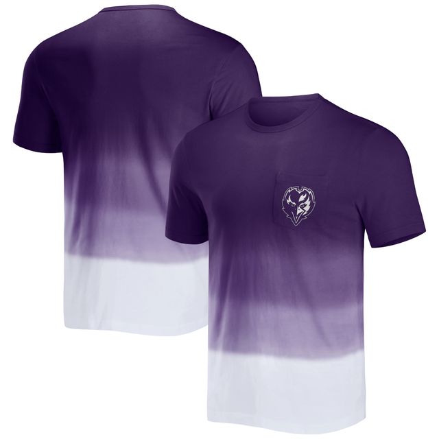 Collection NFL x Darius Rucker pour homme par Fanatics - T-shirt à poche Dip Dye Baltimore Ravens violet/blanc