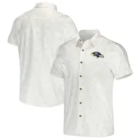 Collection NFL x Darius Rucker pour homme par Fanatics - T-shirt boutonné tissé des Ravens de Baltimore, blanc