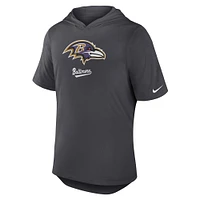 Men's Nike Anthracite Baltimore Ravens Tri-Blend Performance Hoodie T-Shirt