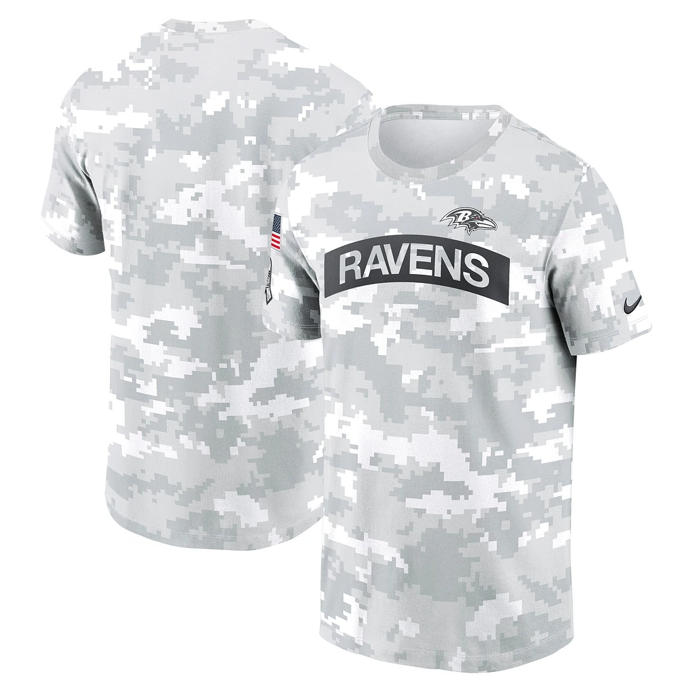 Men's Nike Arctic Camo Baltimore Ravens 2024 Salute To Service Performance T-Shirt