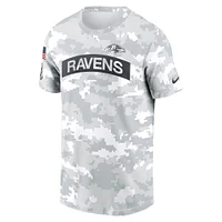 Men's Nike Arctic Camo Baltimore Ravens 2024 Salute To Service Performance T-Shirt