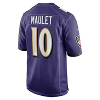 Maillot de match Nike Arthur Maulet violet Baltimore Ravens pour homme