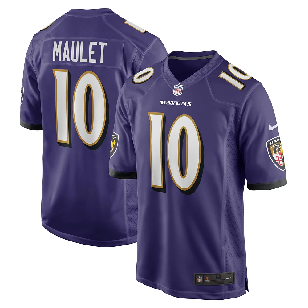 Maillot de match Nike Arthur Maulet violet Baltimore Ravens pour homme