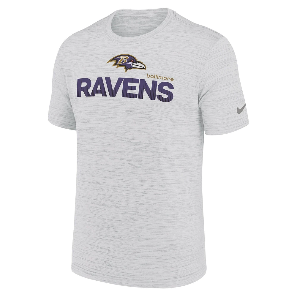 Men's Nike Ash Baltimore Ravens Blitz Velocity Modern Performance T-Shirt