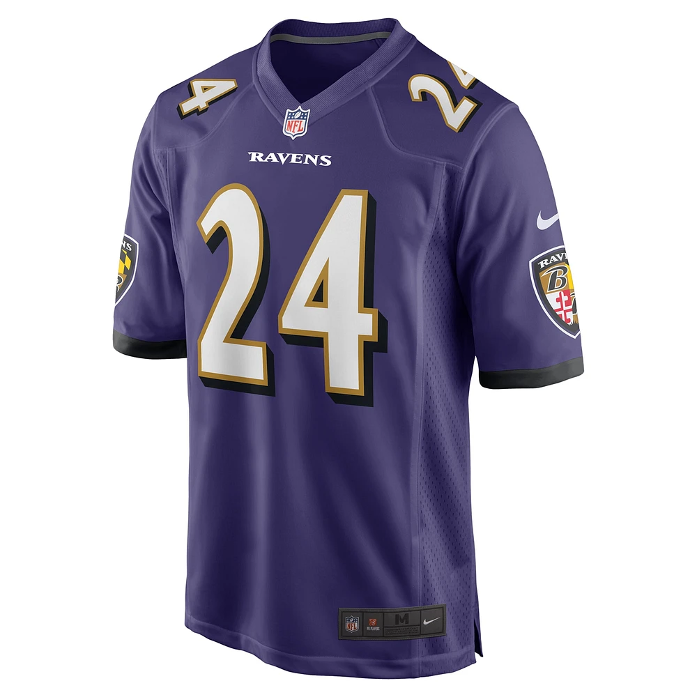 Maillot de match Nike Beau Brade violet pour homme des Baltimore Ravens