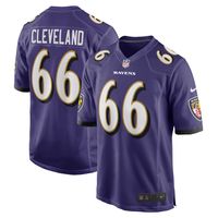 Men's Nike Ben Cleveland Purple Baltimore Ravens Game Jersey