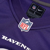 Maillot de match Nike Ben Cleveland violet Baltimore Ravens pour homme