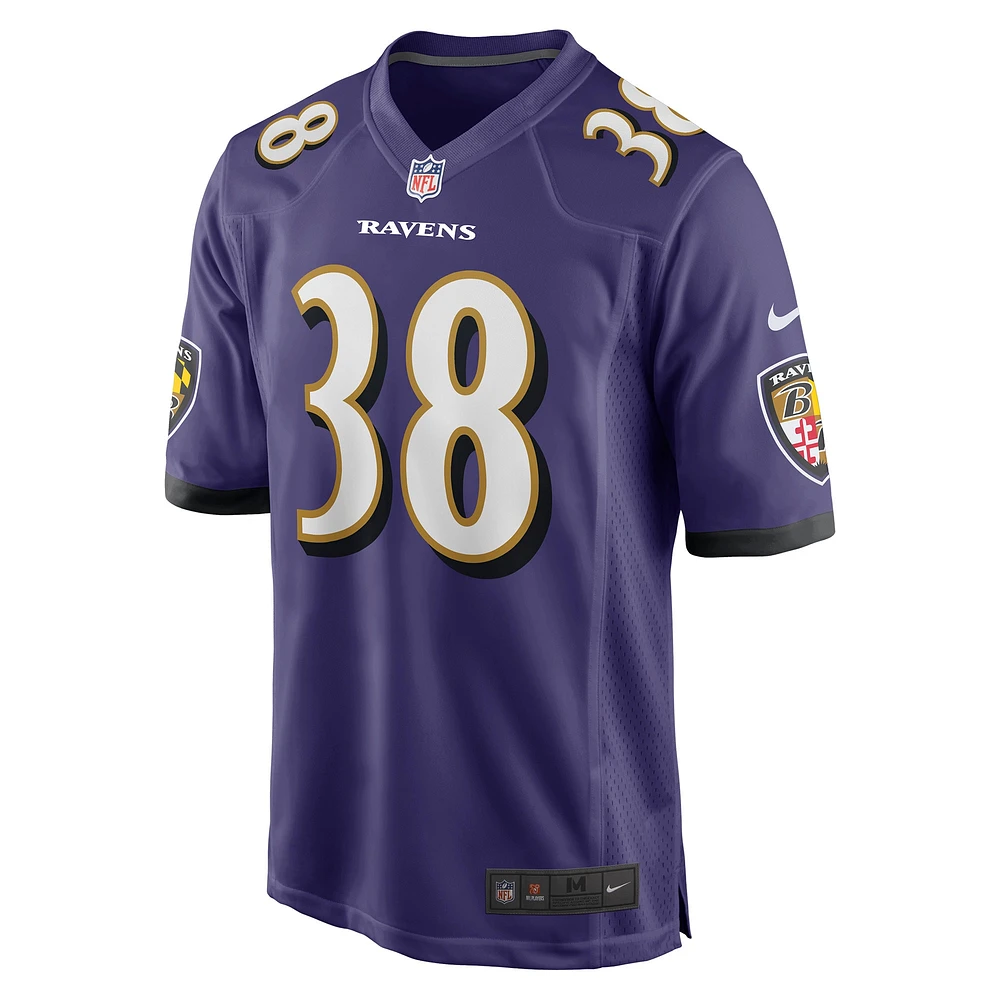 Maillot de match Nike Ben Mason violet Baltimore Ravens pour homme