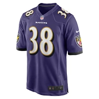 Maillot de match Nike Ben Mason violet Baltimore Ravens pour homme