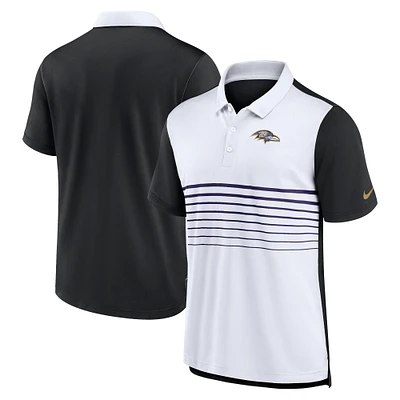 Polo de performance tendance Nike pour hommes, noir/blanc, Baltimore Ravens