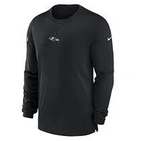 Men's Nike Black Baltimore Ravens 2023 Sideline Performance Long Sleeve T-Shirt