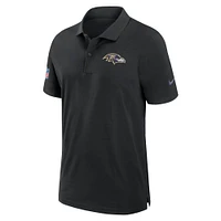 Polo Nike Sideline Performance noir Baltimore Ravens 2024/25 pour homme