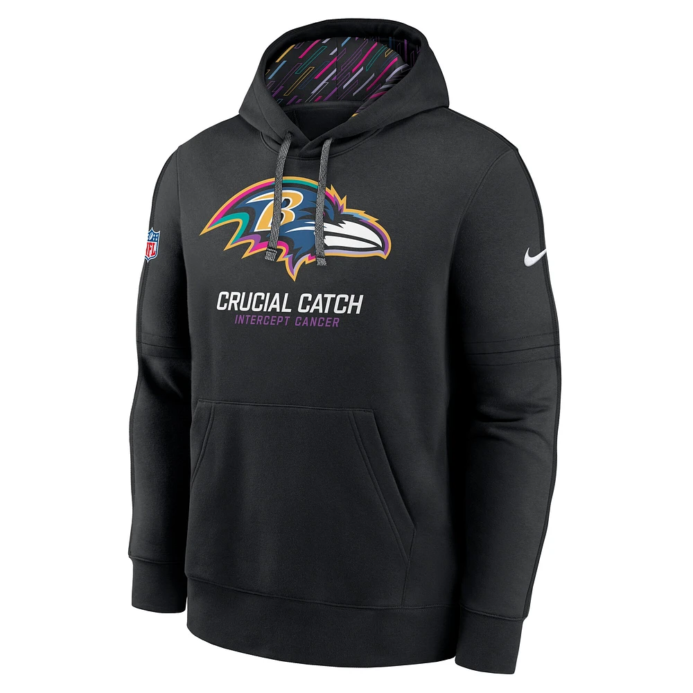 Sweat à capuche Nike noir Baltimore Ravens 2024 NFL Crucial Catch Club pour homme